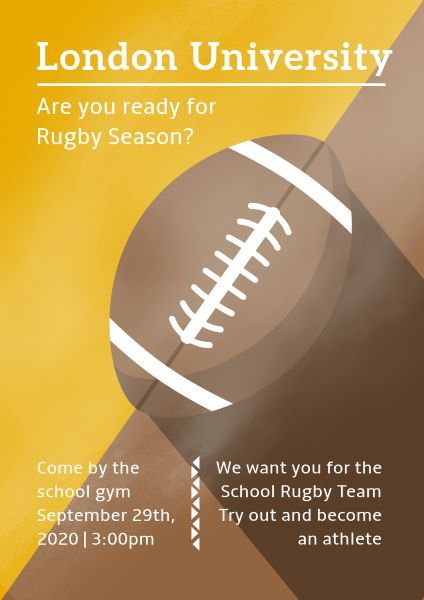 competition, game, sport, Rugby Tryout Poster Template