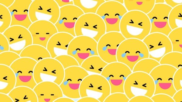 emotion, smile, cry, Yellow Cute Emoji Zoom Background Template