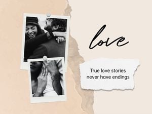 love, couple, lover, Beige And Brown Scrapbook Collage Photo Collage 4:3 Template