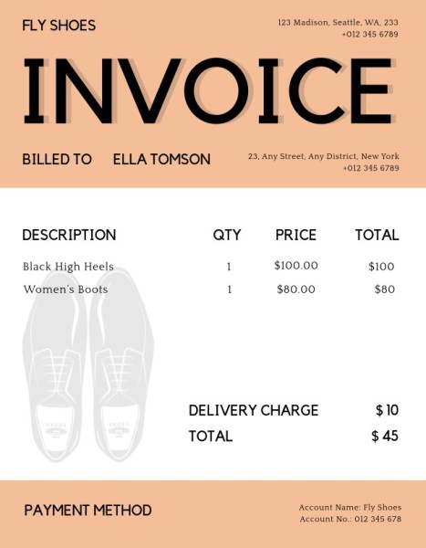 Shoes Invoice Invoice