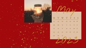 wish, wishes, may, Red Calendar Template