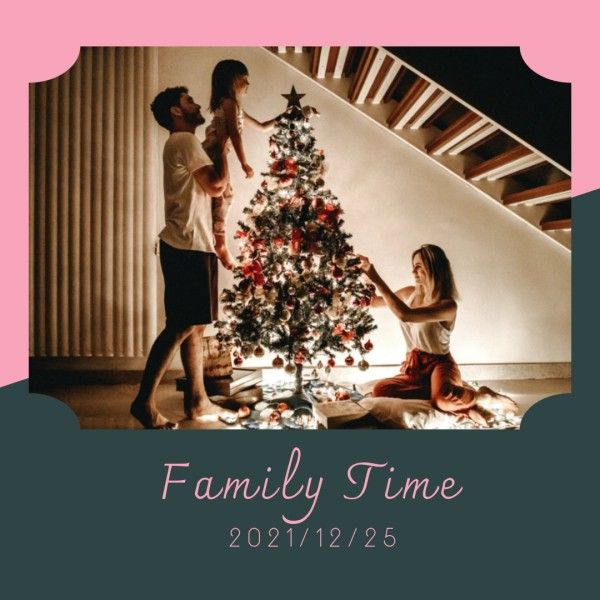 holiday, friend, happy, Family Time Christmas Instagram Post Template