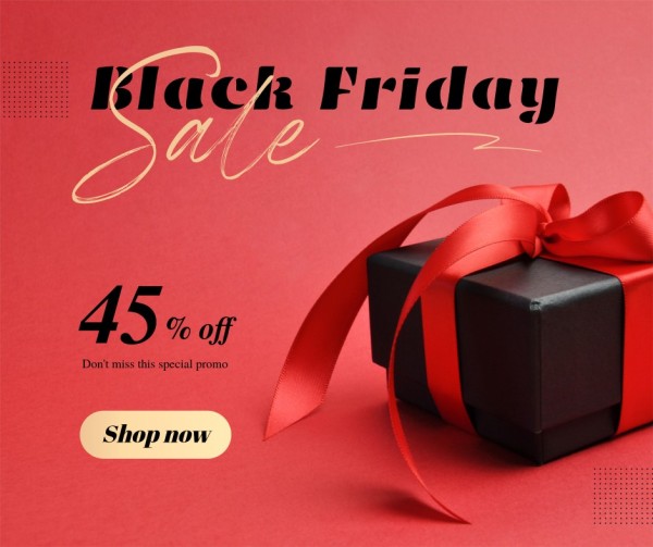 Red Black Friday Sale Promotion Shopping Facebook投稿