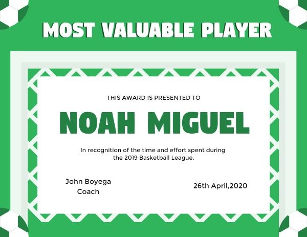 valuable-player-certificate-template-and-ideas-for-design-fotor