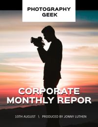 business, company, firm, Professional Photography Corporate Monthly Report Template