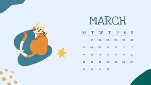 丰富多彩的可爱卡通猫日历 日历