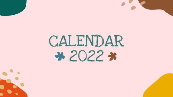 2022, monthly, yearly, Colorful Cute Cartoon Cat Calendar Template