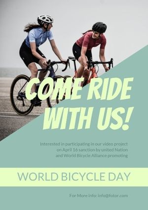 world bicycle day, bike, sport, International Bicycle Day Poster Template
