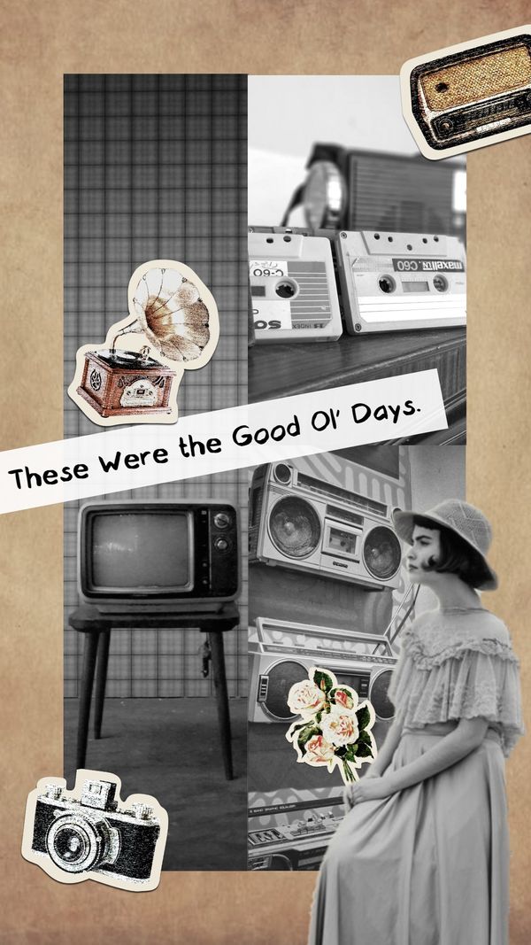 vintage, collage, classic, Good Old Days Template