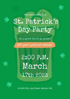 st patrick day, saint patrick, 3.17, St. Patrick Day Invitation Template