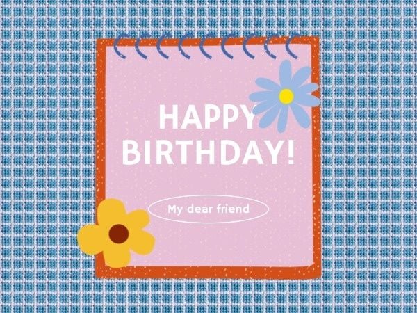 wishes, greeting, bday, Simple Happy Birthday My Friend Card Template