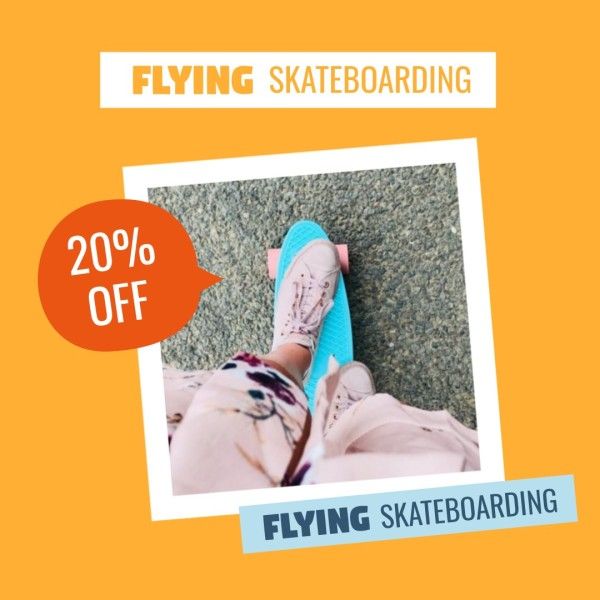 discount, business, sport, Skateboarding Store Sale Instagram Post Template