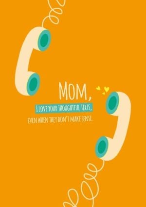 receiver, telephone, phone, Mother's Day Love Poster Template