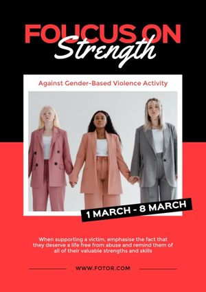 Red Internation Womens Day Activity Poster