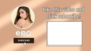 Yellow Beauty Social Media Background Video Subscribe Youtube End Screen