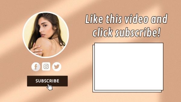 image shape, girl, Yellow Beauty Social Media Background Video Subscribe Youtube End Screen Template