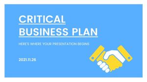 marketing, financial, organization, Blue Yellow Critical Business Plan Presentation Template