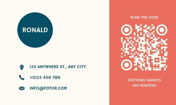 Orange Pattern Background Electronic Gadgets And Repairing Store QR Code