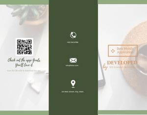 business, promotion, sale, Green Mobile Application Introduction Brochure Template