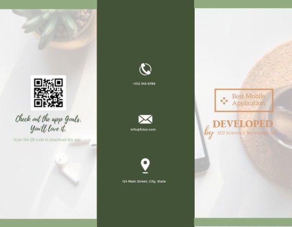 business,  promotion,  sale, Green Mobile Application Introduction Brochure Template