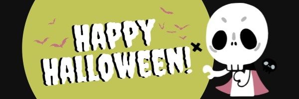 happy, spooky, festival, Cute Halloween Skull Banner Email Header Template