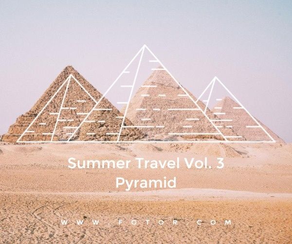places, world, travel, Pyramid Landscape Trip Facebook Post Template