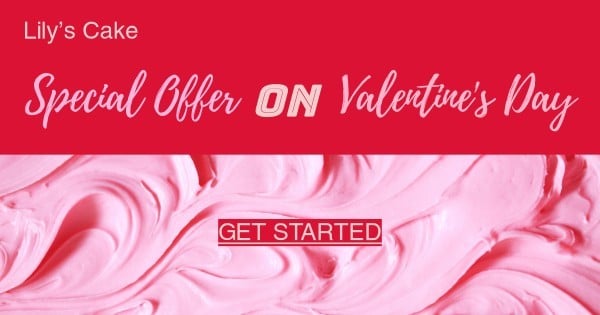 Pink Valentine Cake Sale ETSY Cover Photo Facebook Ad Medium