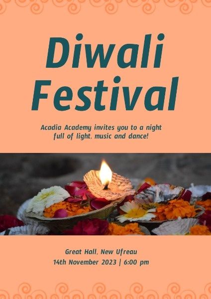 indian, holiday, religion, Simple Diwali Festival Celebration Poster Template