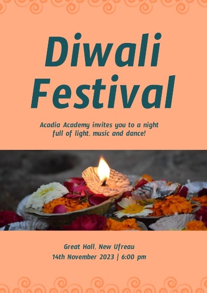 Simple Diwali Festival Celebration Poster