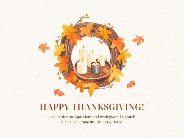 autumn, holiday, celebration, Pastel Yellow Minimal Illustration Thanksgiving Card Template