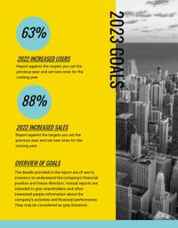 绿色和黄色建筑企业年报 报告