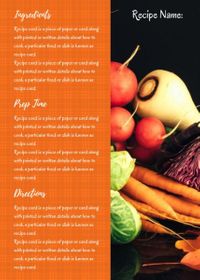 tomatoes, cooking, meal, Orange Lifetime Food Recipe Card Template