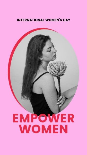 women power, happy womens day, photo, Pink Simple International Womens Day Instagram Story Template