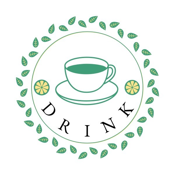 Green Leaf Tea Drink Logo