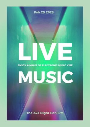 concert, songs, lights, Live Music Festival Poster Template