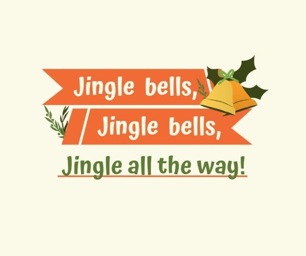 christmas, xmas, merry christmas, Yellow Jingle Bells Card Facebook Post Template