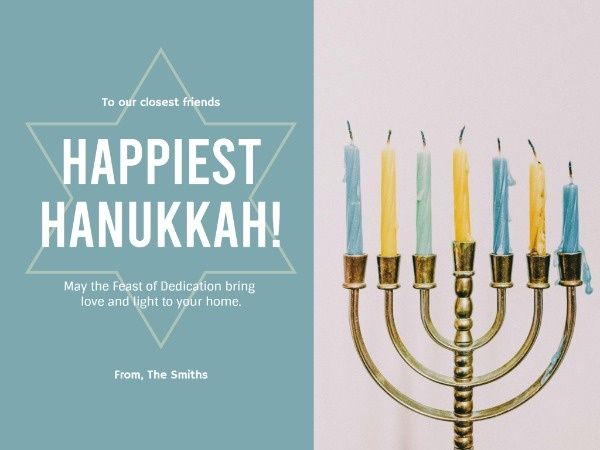 indian, light, celebration, Blue Candle Happy Hanukkah Festival For Friends Card Template