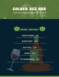 holiday, drink, drinks, Halloween Bar Menu Template