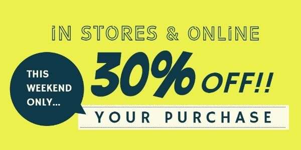 shopping, promotion, online sale, Yellow Discount Sale Twitter Post Template