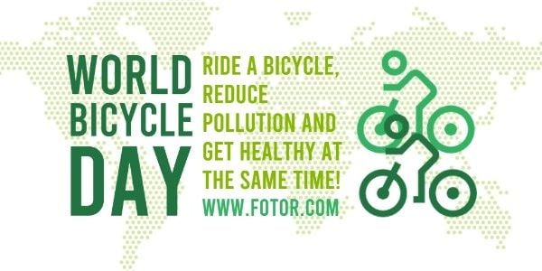 bike, sport, sports, Green World Bicycle Day Twitter Post Template