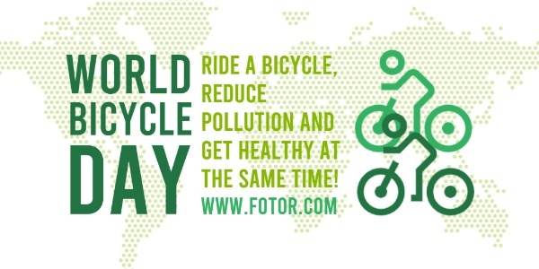 Green World Bicycle Day Twitter Post