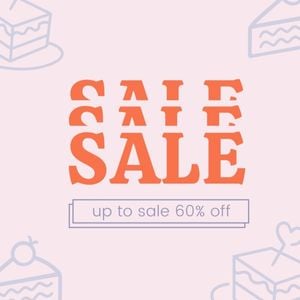 food, brand building, promotion, Pink Cake Dessert Branding Sale Post Instagram Post Template