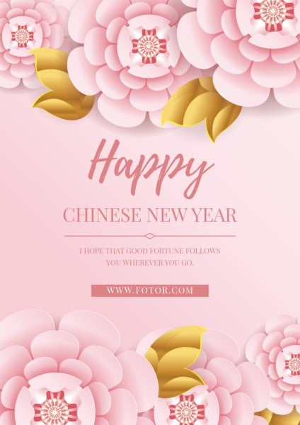Pink Happy Chinese New Year Poster