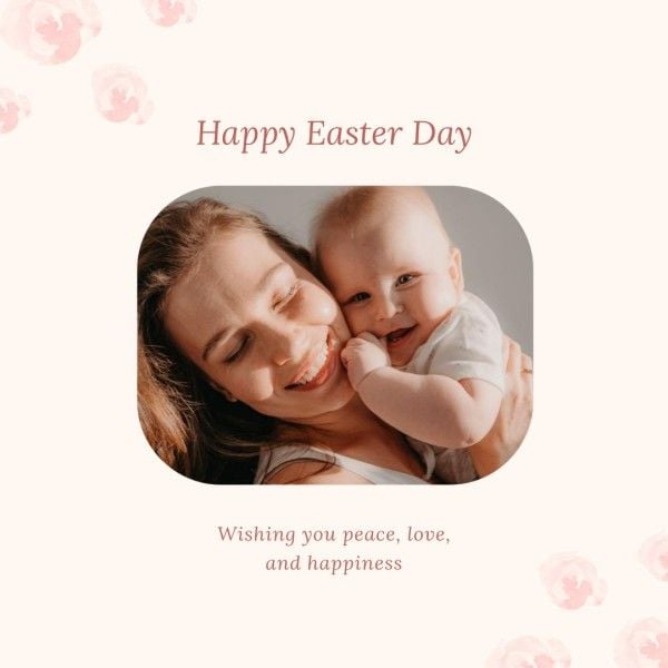 love, greeting, celebration, Pale Pink Happy Easter Collage Instagram Post Template
