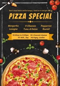 tomato, food, mushroom, Pizza Special Promotion Poster Template