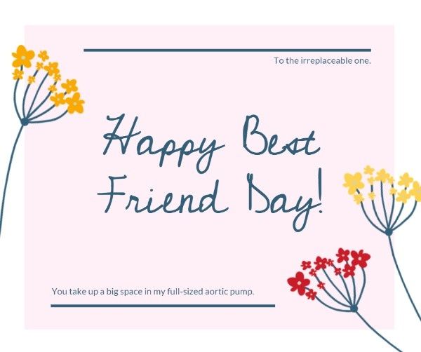 best friend, friends, friendship, Pink Floral Friend Wish Facebook Post Template