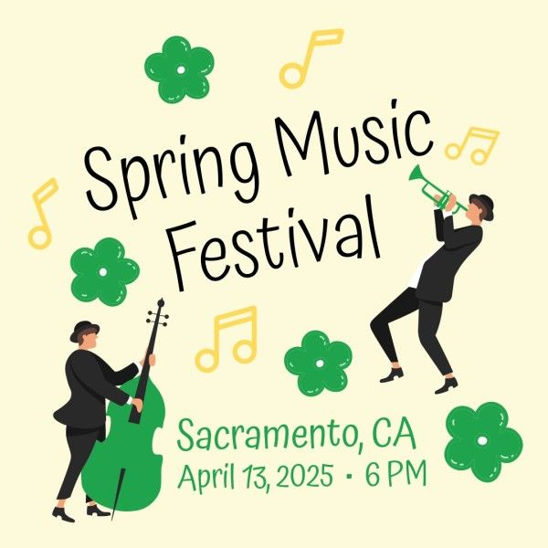 musician, song, sound, Green Spring Music Festival Instagram Post Template