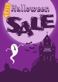 sales, business, marketing, Purple Halloween Holiday Sale Flyer Template