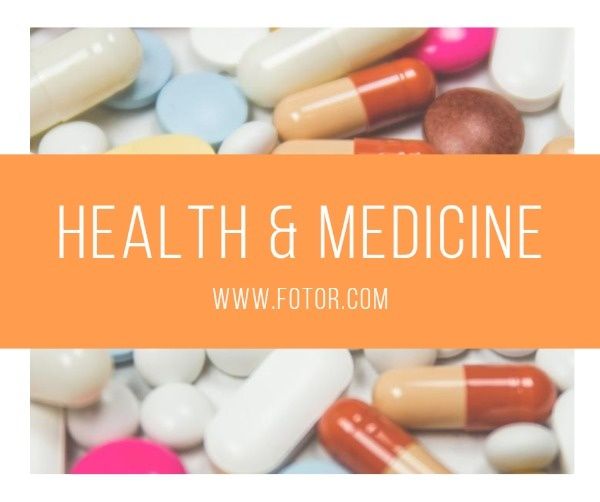 medical, pills, modern, Orange Simple Health Medicine Facebook Post Template