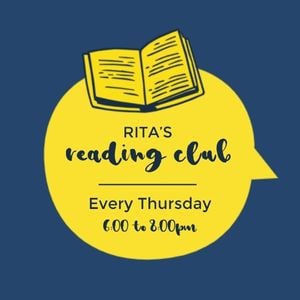 Yellow And Blue Reading Club Instagram Post
